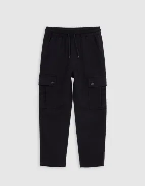 Pantalon BATTLE noir taille élastiquée garçon