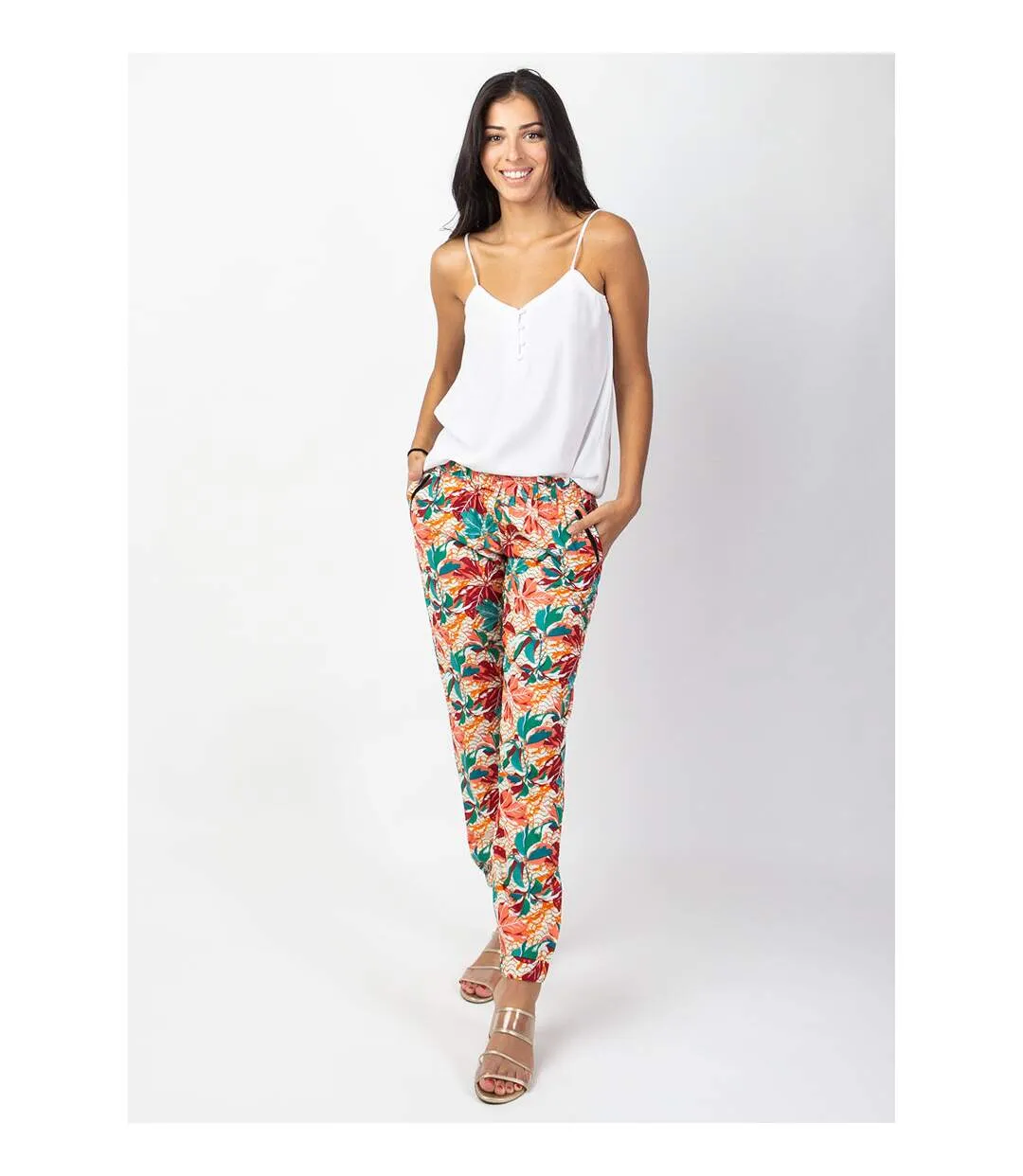 Pantalon casual Zachary imprimé coloré Coton Du Monde