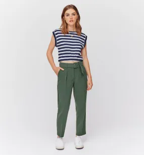 Pantalon chic taille haute - Vert foncé