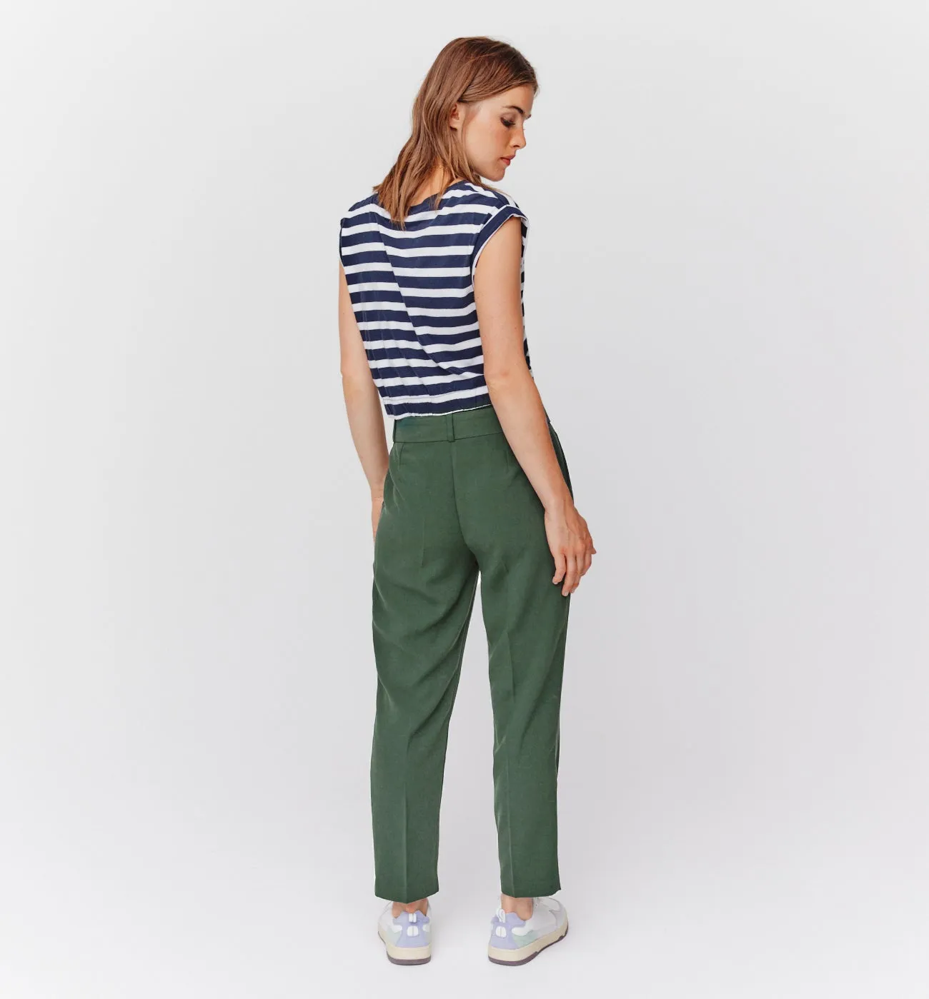 Pantalon chic taille haute - Vert foncé