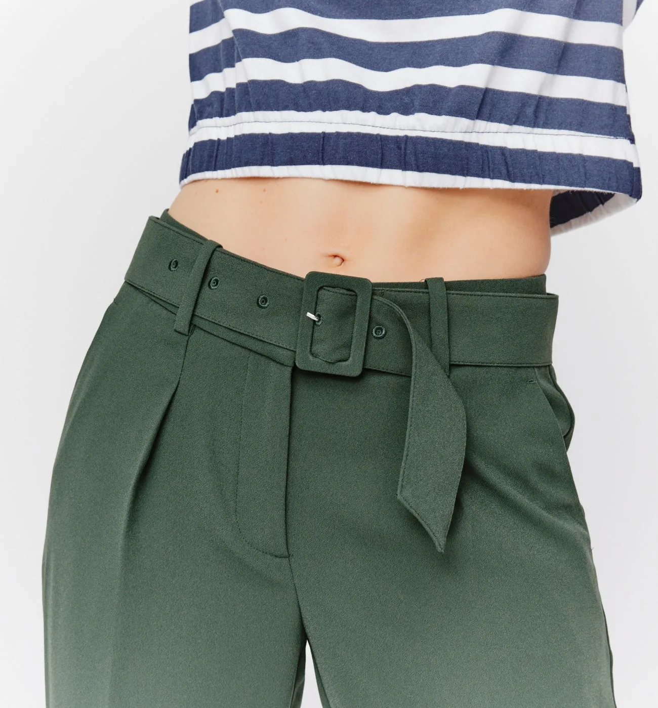 Pantalon chic taille haute - Vert foncé