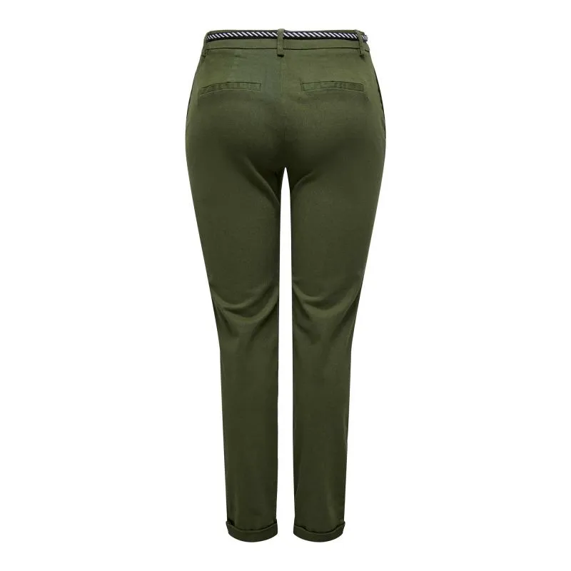 Pantalon chino, ceinture tressée, couleur uni Femme ONLY à prix 