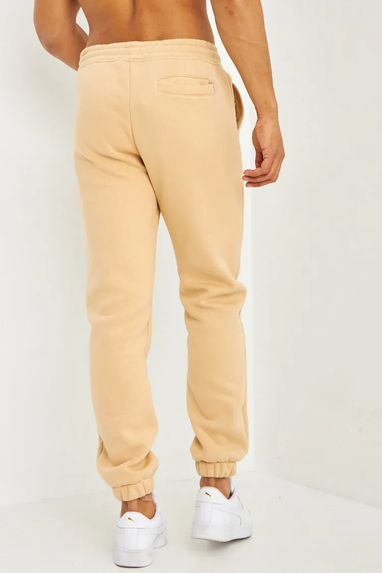 Pantalon de jogging beige foncé inscription Brentiny