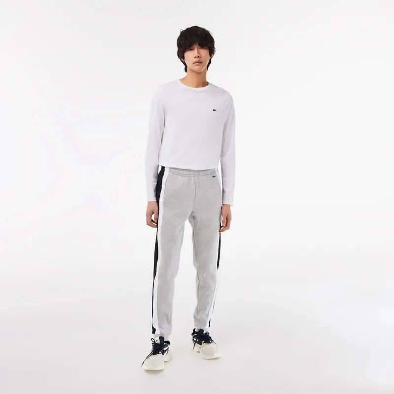 PANTALON DE SURVÊTEMENT COLOR-BLOCK LACOSTE GRIS ET NOIR