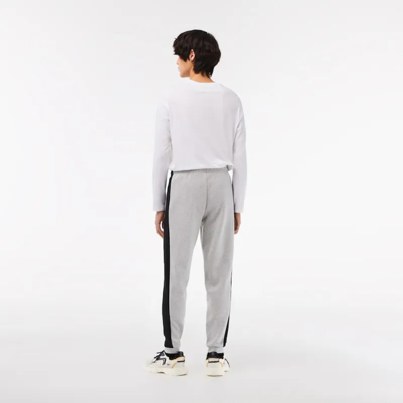 PANTALON DE SURVÊTEMENT COLOR-BLOCK LACOSTE GRIS ET NOIR