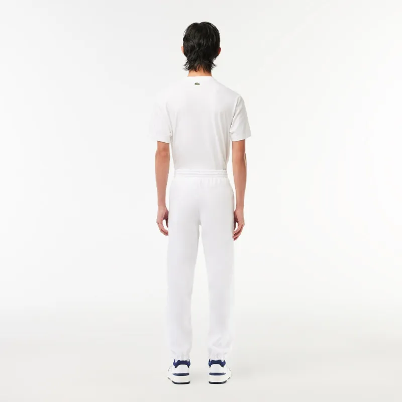 PANTALON DE SURVÊTEMENT HOMME LACOSTE EN MOLLETON GRATTÉ BLANC