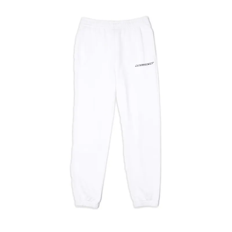 PANTALON DE SURVÊTEMENT LACOSTE EN MOLLETON NON GRATTÉ BLANC