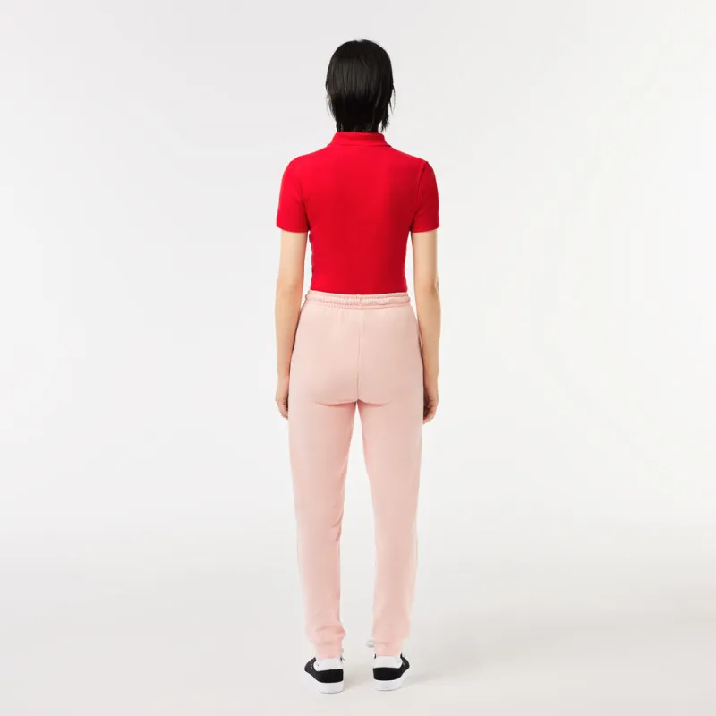 PANTALON DE SURVÊTEMENT ROSE CLAIR FEMME LACOSTE EN MOLLETON