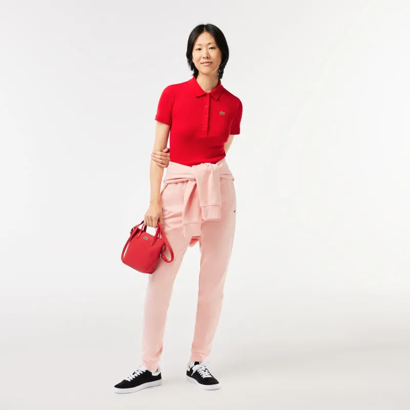 PANTALON DE SURVÊTEMENT ROSE CLAIR FEMME LACOSTE EN MOLLETON