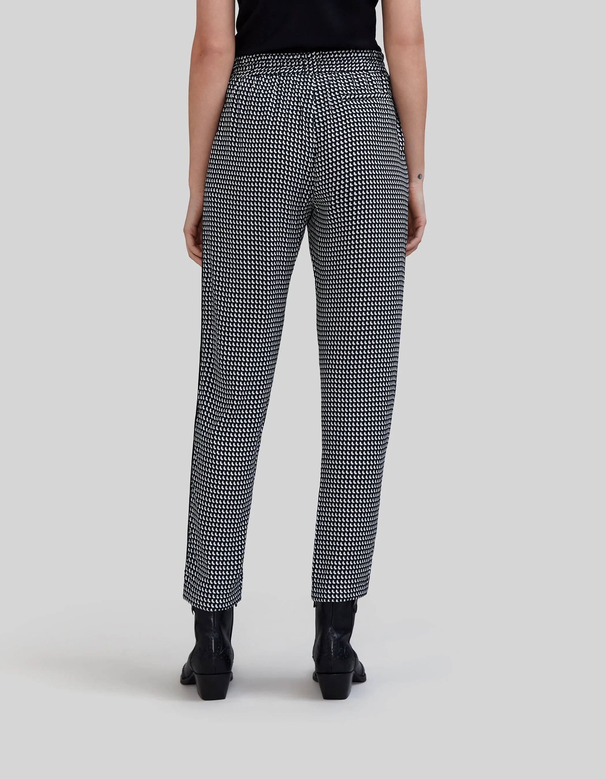 Pantalon noir LENZING™ ECOVERO™ imprimé graphique Femme