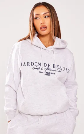 Petite Hoodie oversize gris cendré à détail slogan