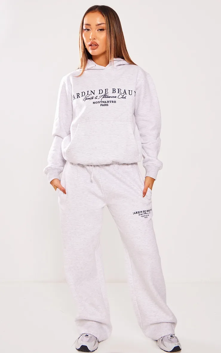 Petite Hoodie oversize gris cendré à détail slogan