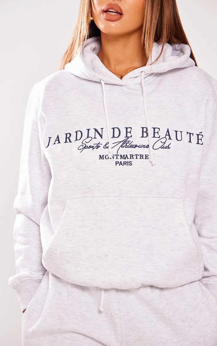 Petite Hoodie oversize gris cendré à détail slogan