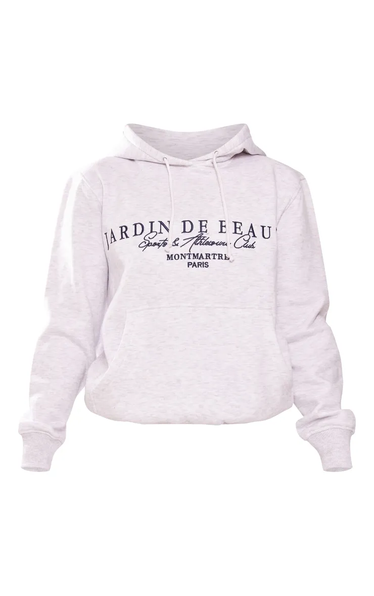 Petite Hoodie oversize gris cendré à détail slogan