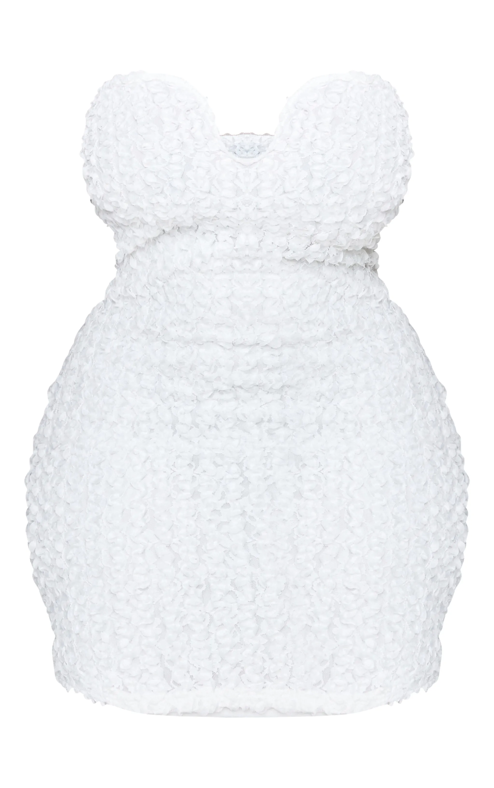 Plus Mini-robe bustier blanche texturée à armatures