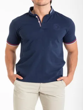 Polo col tunisien coton piqué GERONI 'Rica Lewis' - Bleu