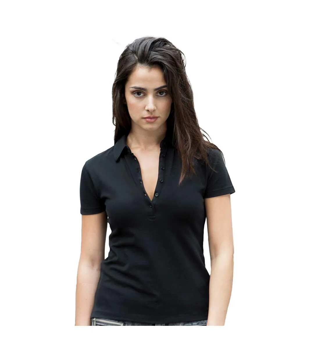 Polo femme noir Skinni Fit