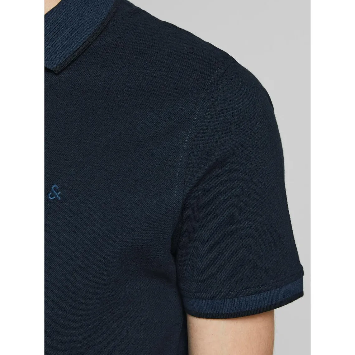 Polo Slim Fit Polo Manches courtes Bleu Marine en coton Mark Jack & Jones - Maillot de corps Homme sur MenCorner