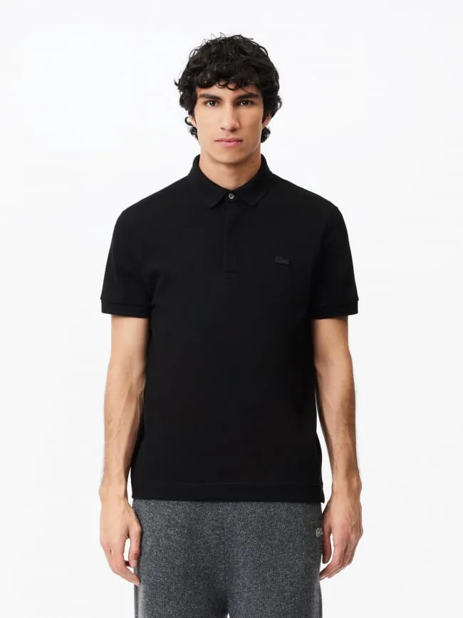 Polo uni regular fit noir homme - Lacoste | wimod