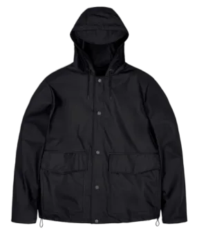 RAINS - Short Hooded Coat, Black - INSIDE URBAN WEAR