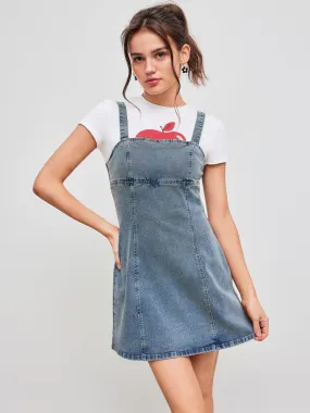 Robe Cami Mini en Denim Stretch Uni