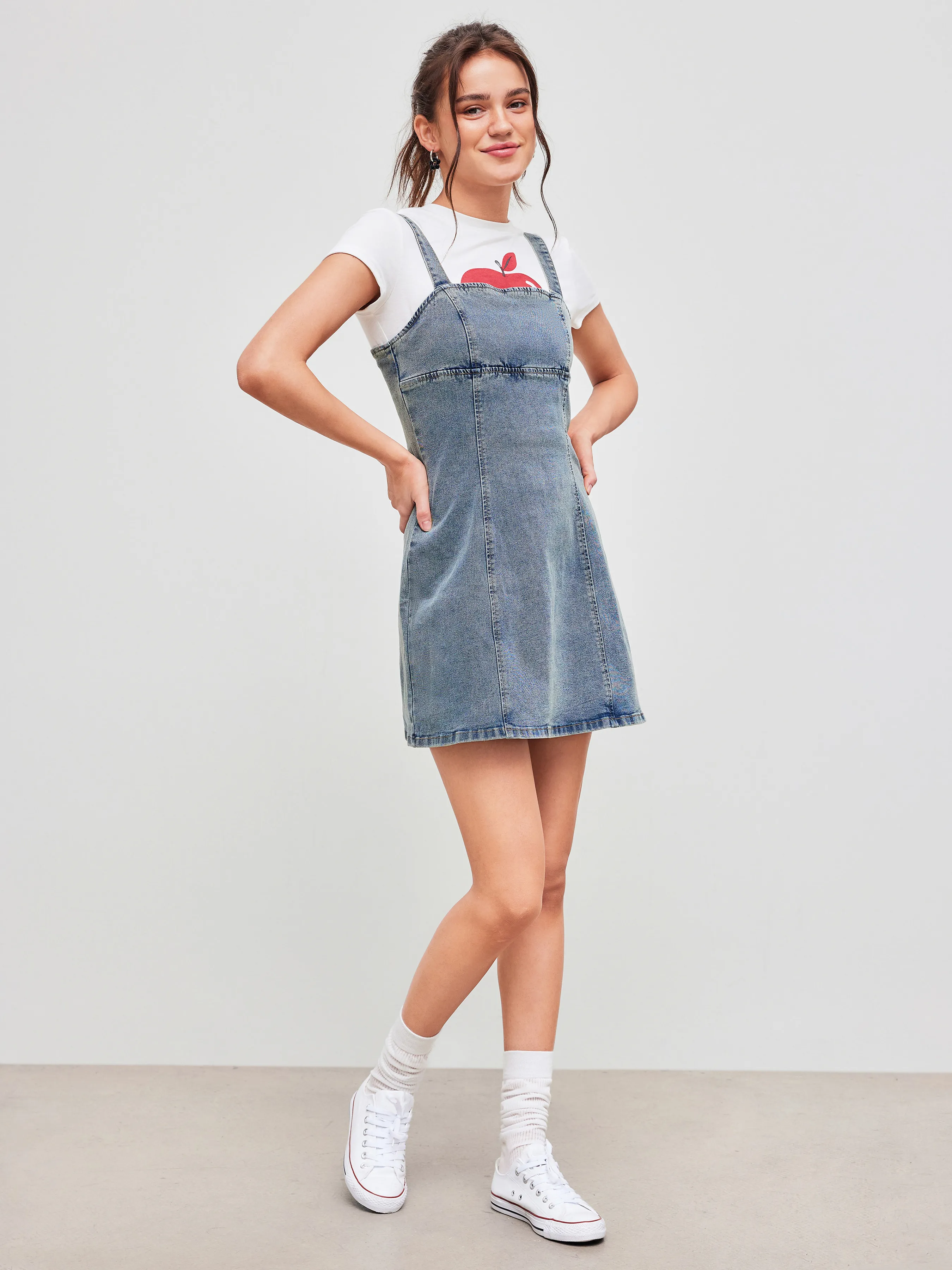 Robe Cami Mini en Denim Stretch Uni