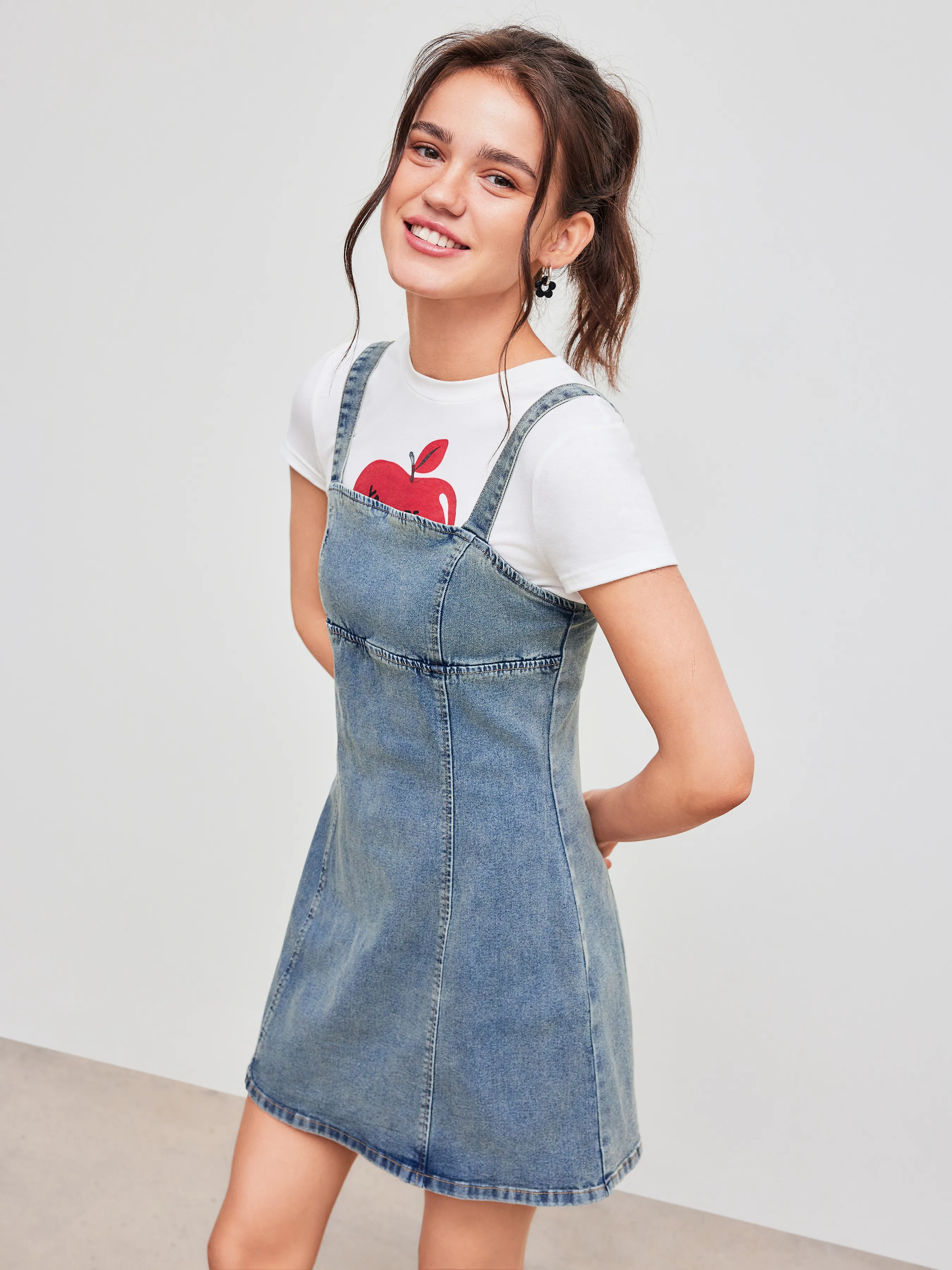 Robe Cami Mini en Denim Stretch Uni