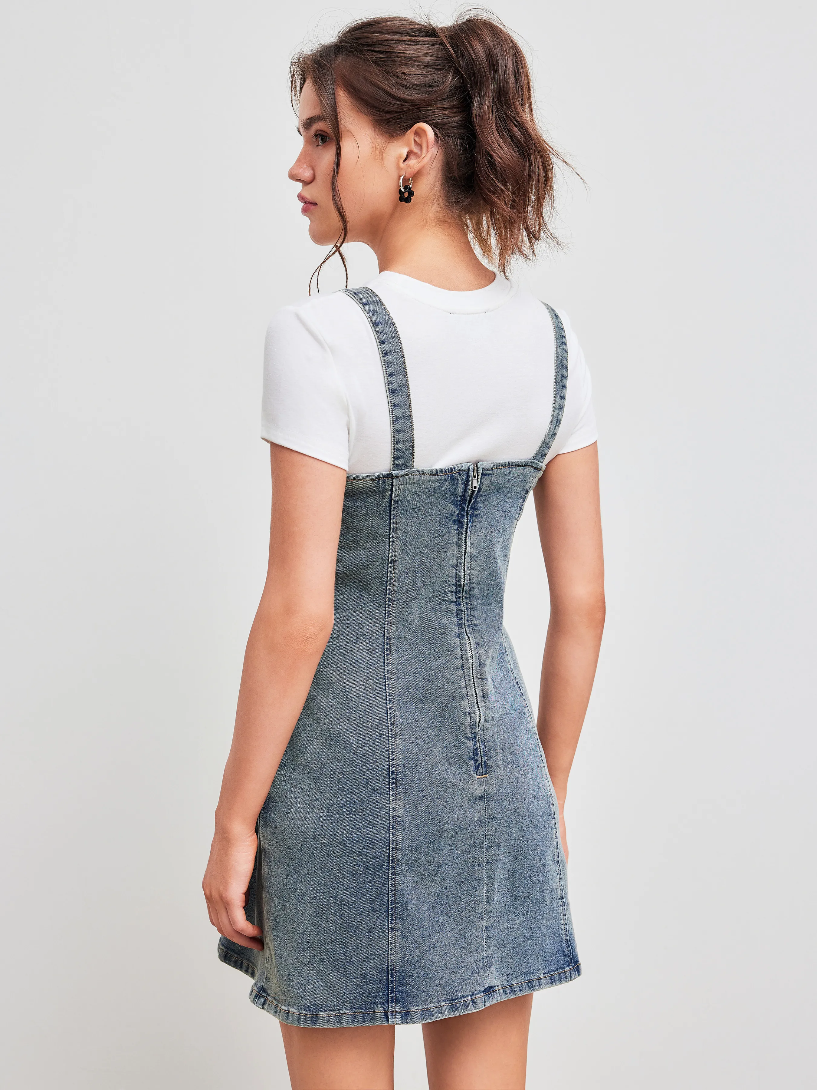 Robe Cami Mini en Denim Stretch Uni