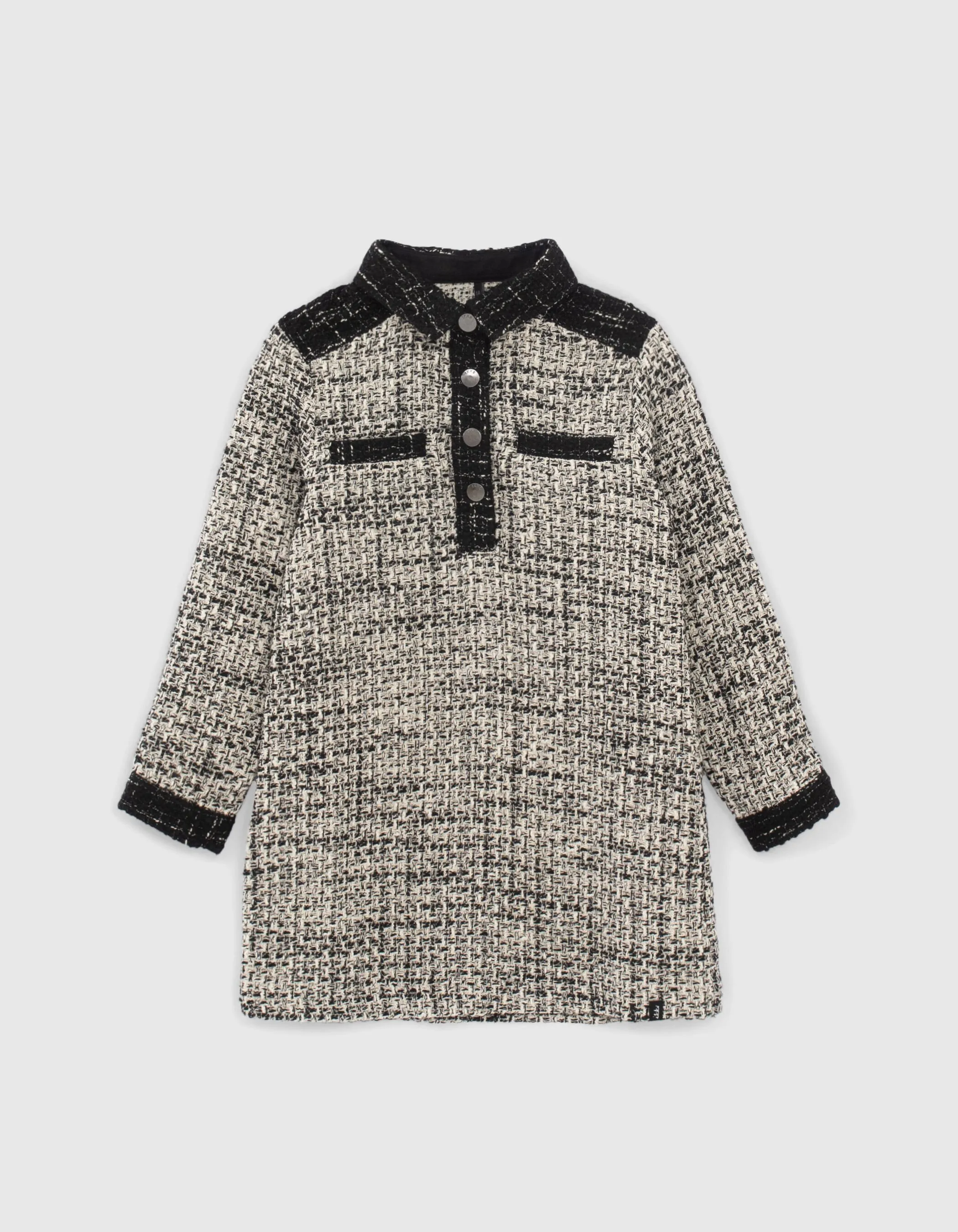 Robe chemise écrue façon tweed mini me fille