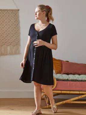 Robe fluide évolutive grossesse et d'allaitement noir - Vertbaudet