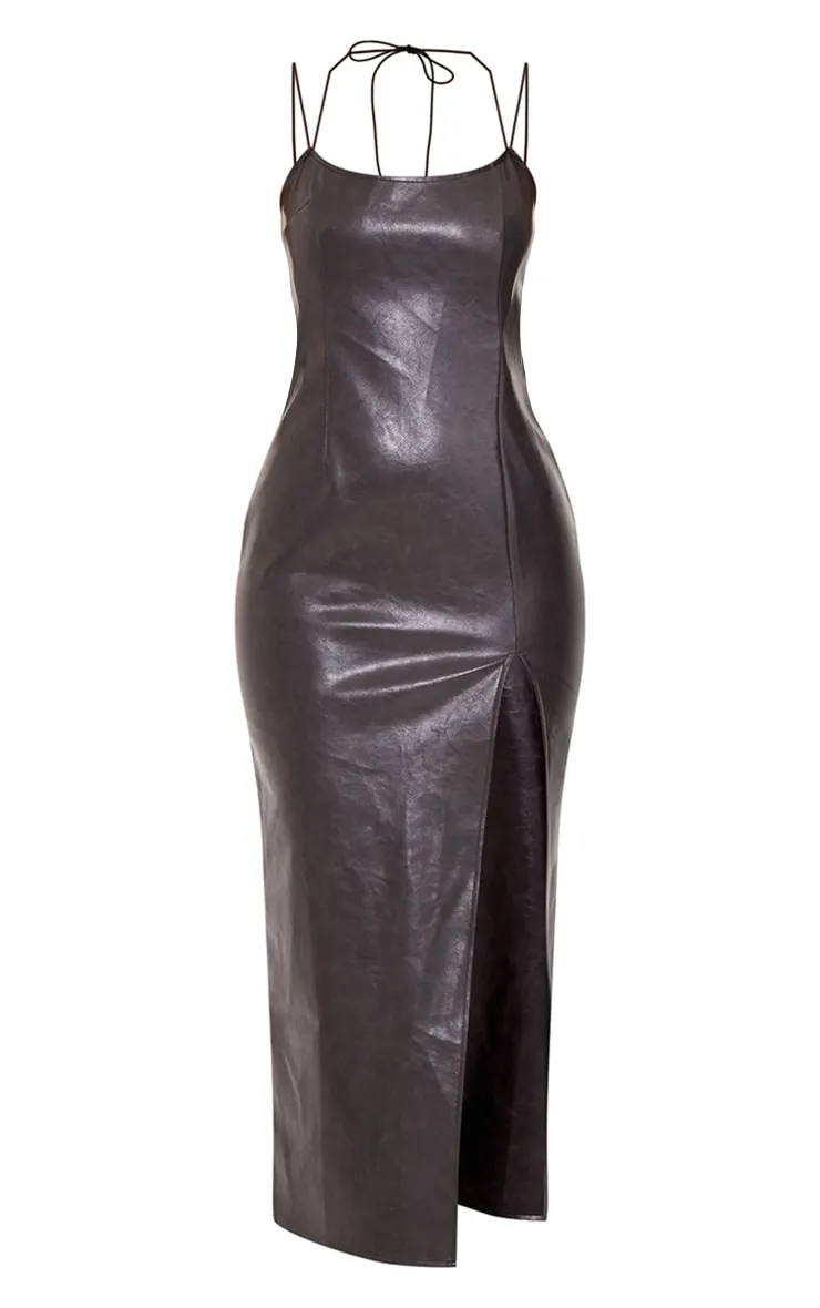 Robe mi-longue  noir fendue