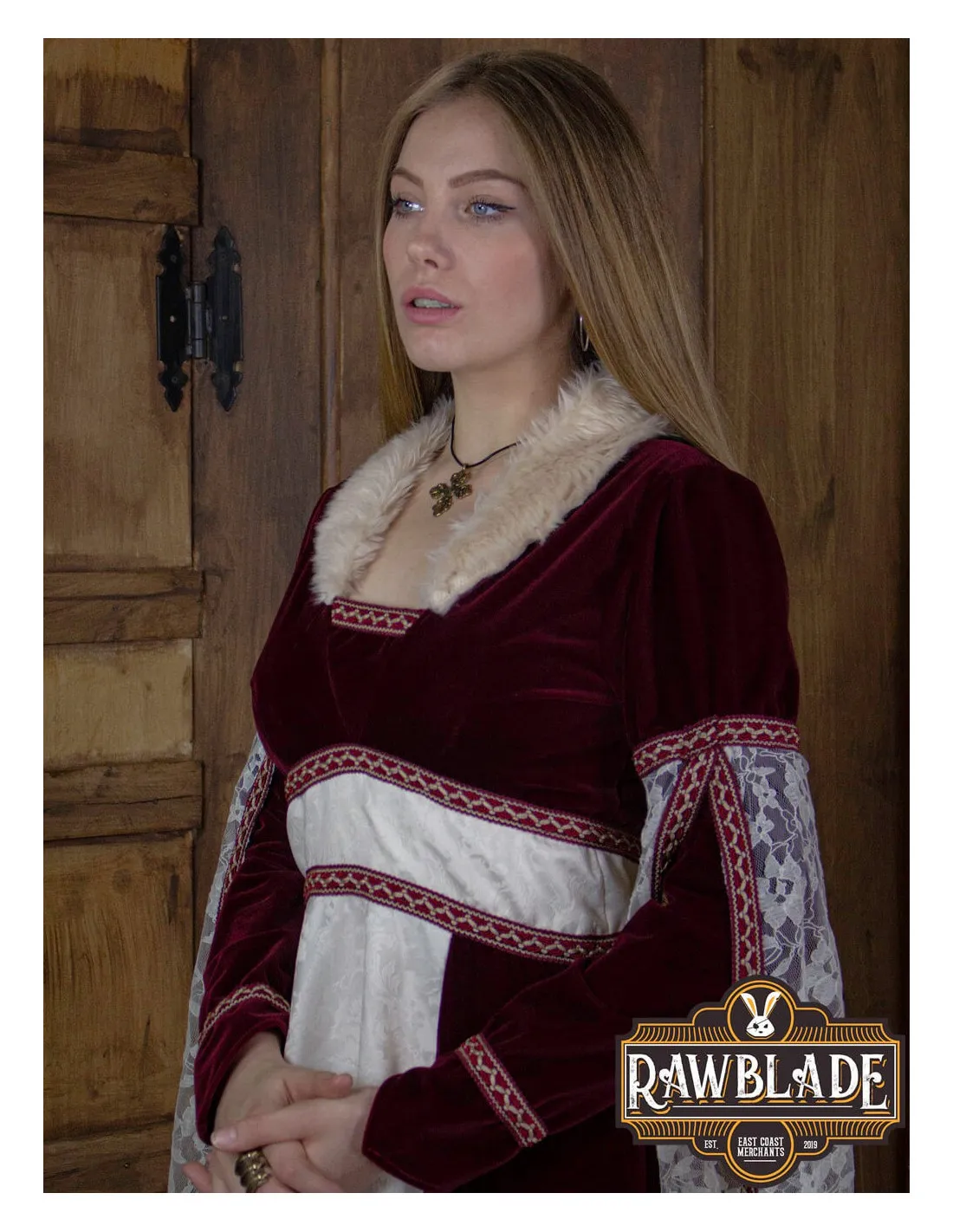 Robe Médiévale Courtisane Aura - Rouge ⚔️ Boutique Épées