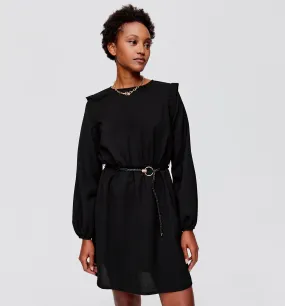 Robe unie ceinturée Femme - Noir