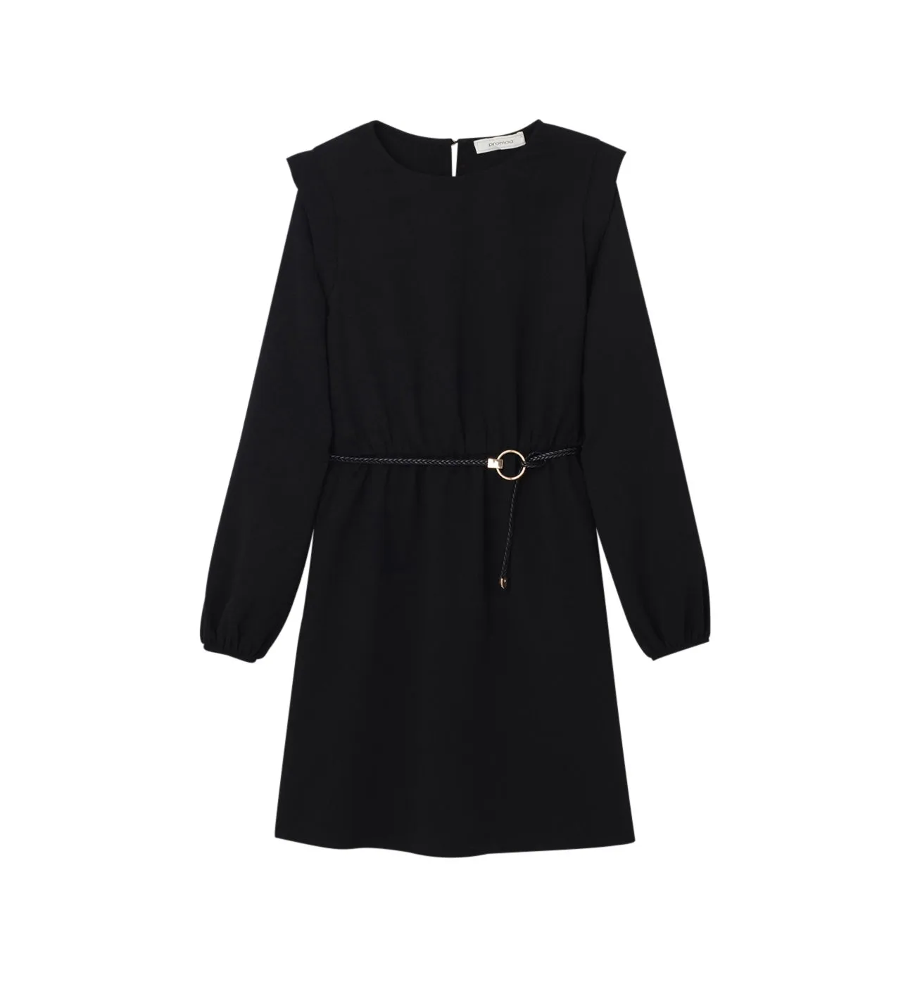 Robe unie ceinturée Femme - Noir