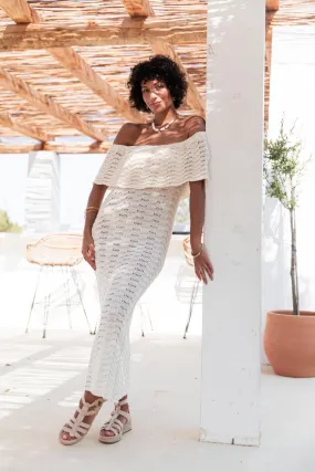 SAHEL Écrue - Robe Crochet femme