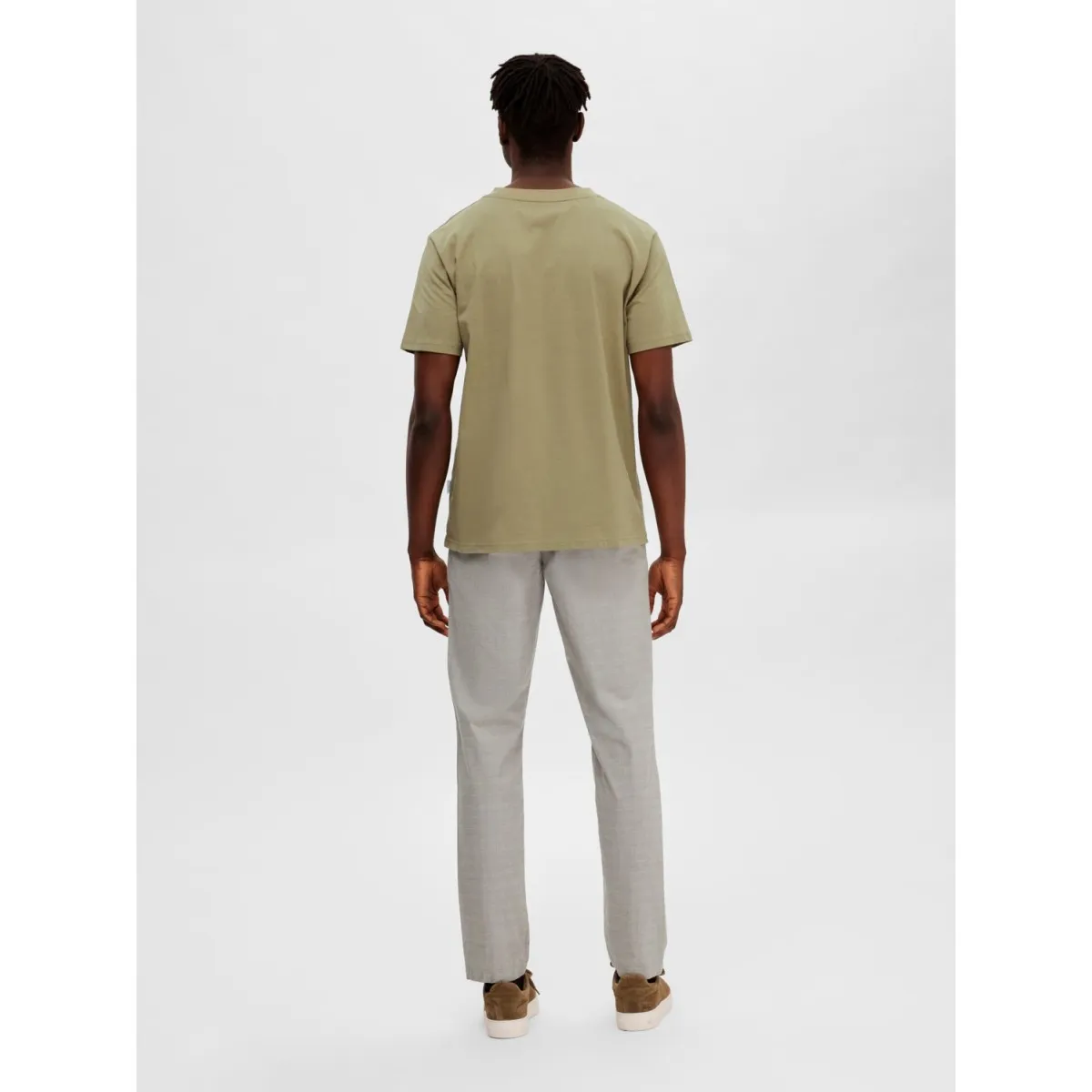 Selected homme - T-shirt kaki brodé