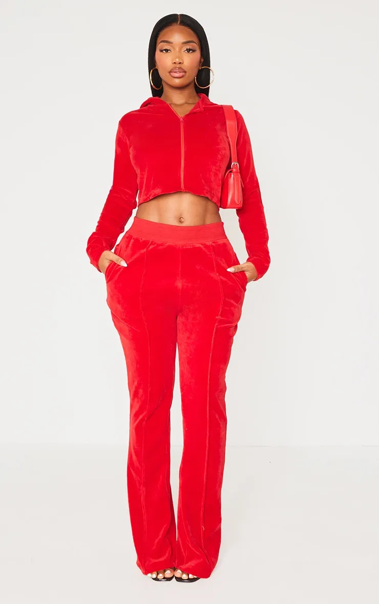 Shape Hoodie court en éponge rouge vif