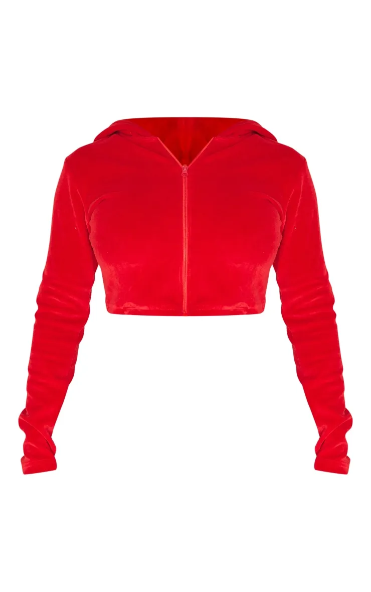 Shape Hoodie court en éponge rouge vif