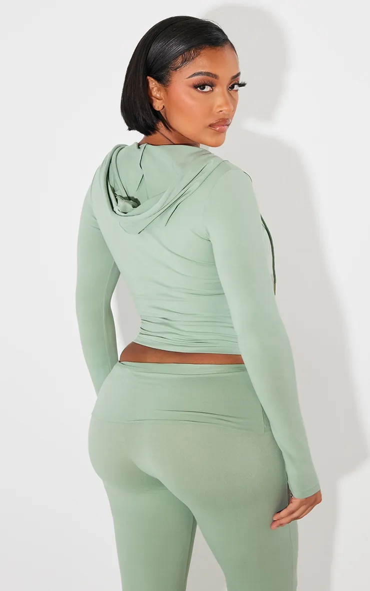 Shape Hoodie vert sauge Sculpt à zip