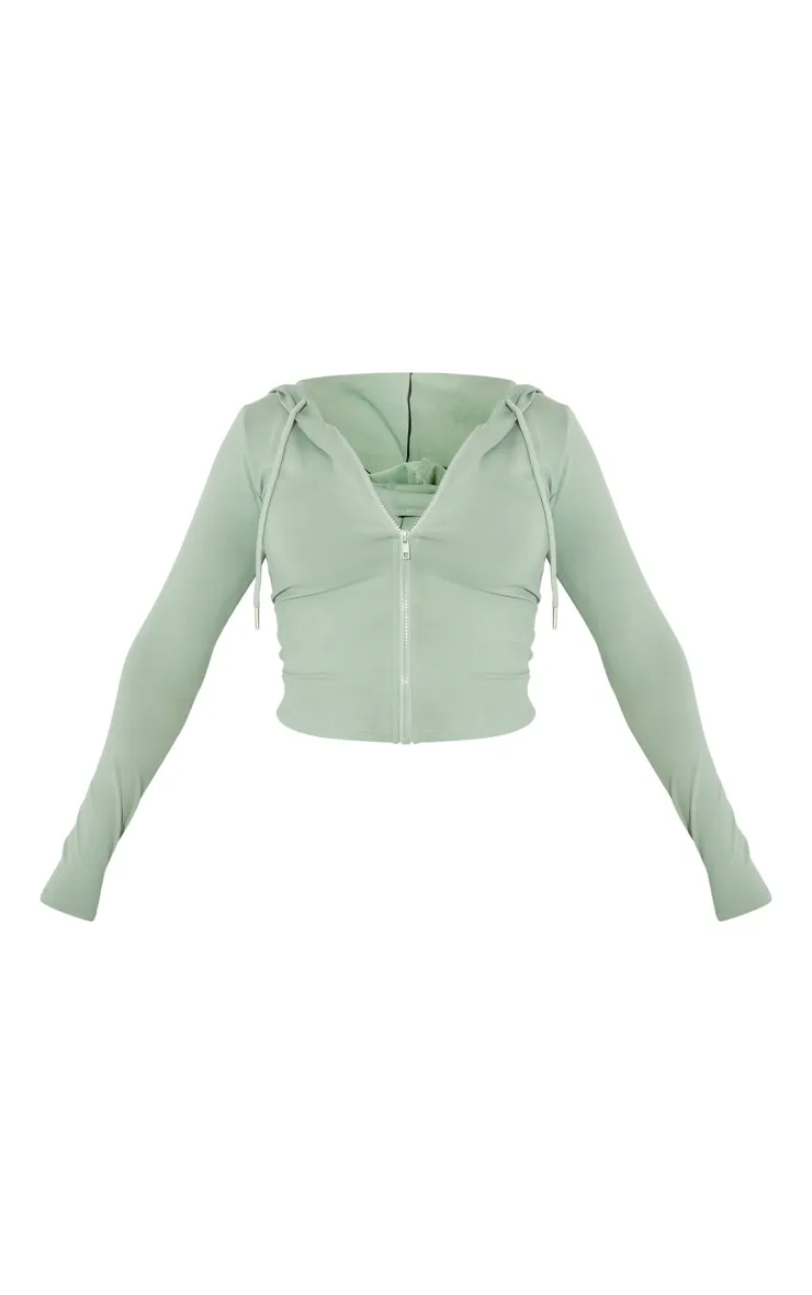 Shape Hoodie vert sauge Sculpt à zip