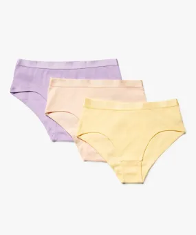 shorties unis avec ceinture satinee fille (lot de 3) multicolore