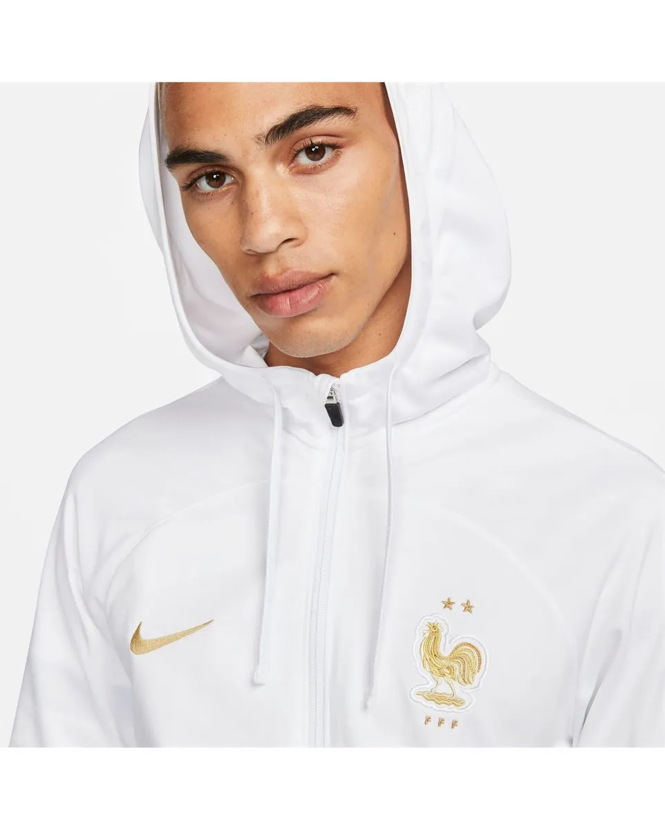 Survêtement de football Homme FFF MNK DF STRKHD TRKSUIT K Blanc