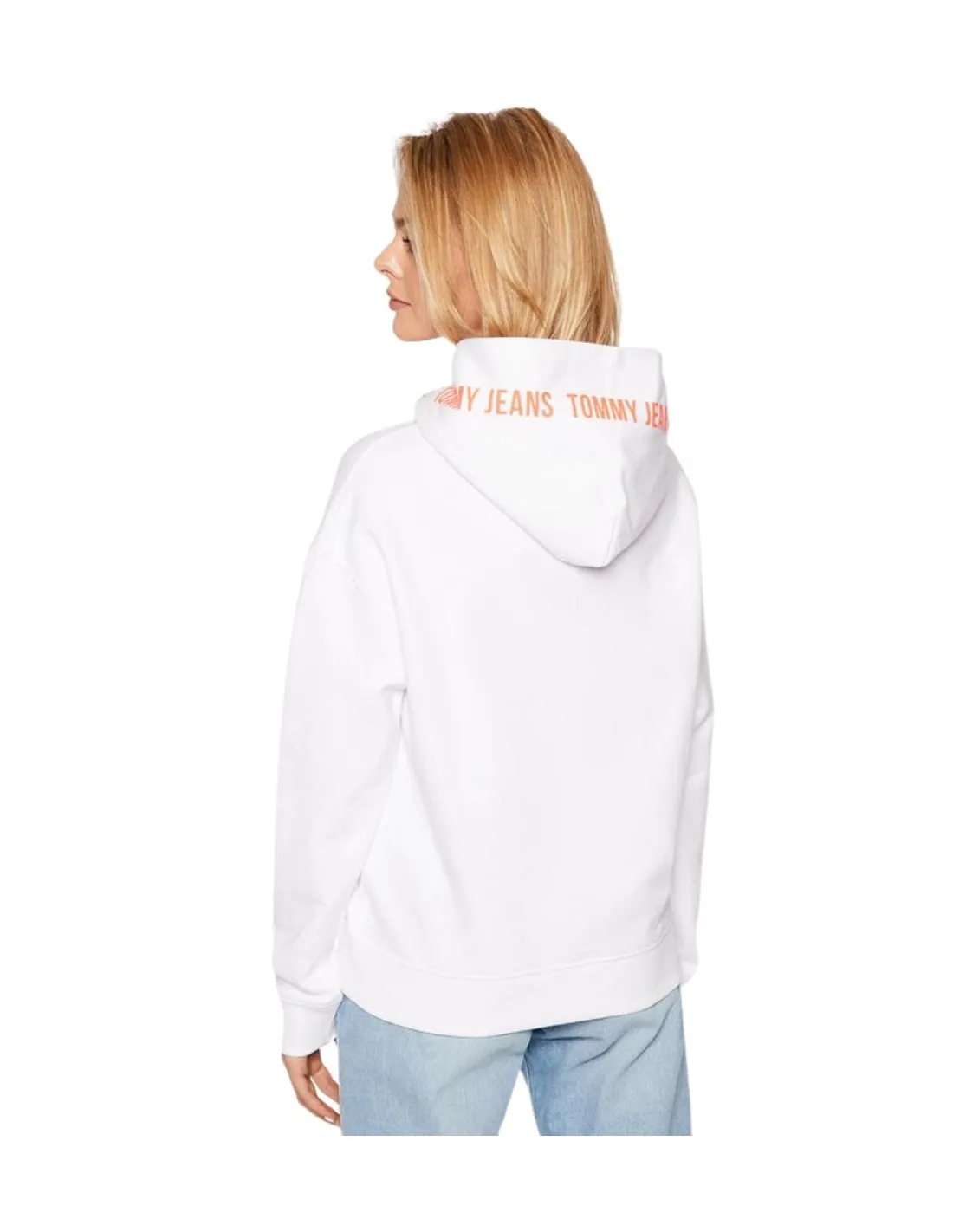 Sweat A Capuche Femme Tommy Jeans Ref 52469 ybr Blanc