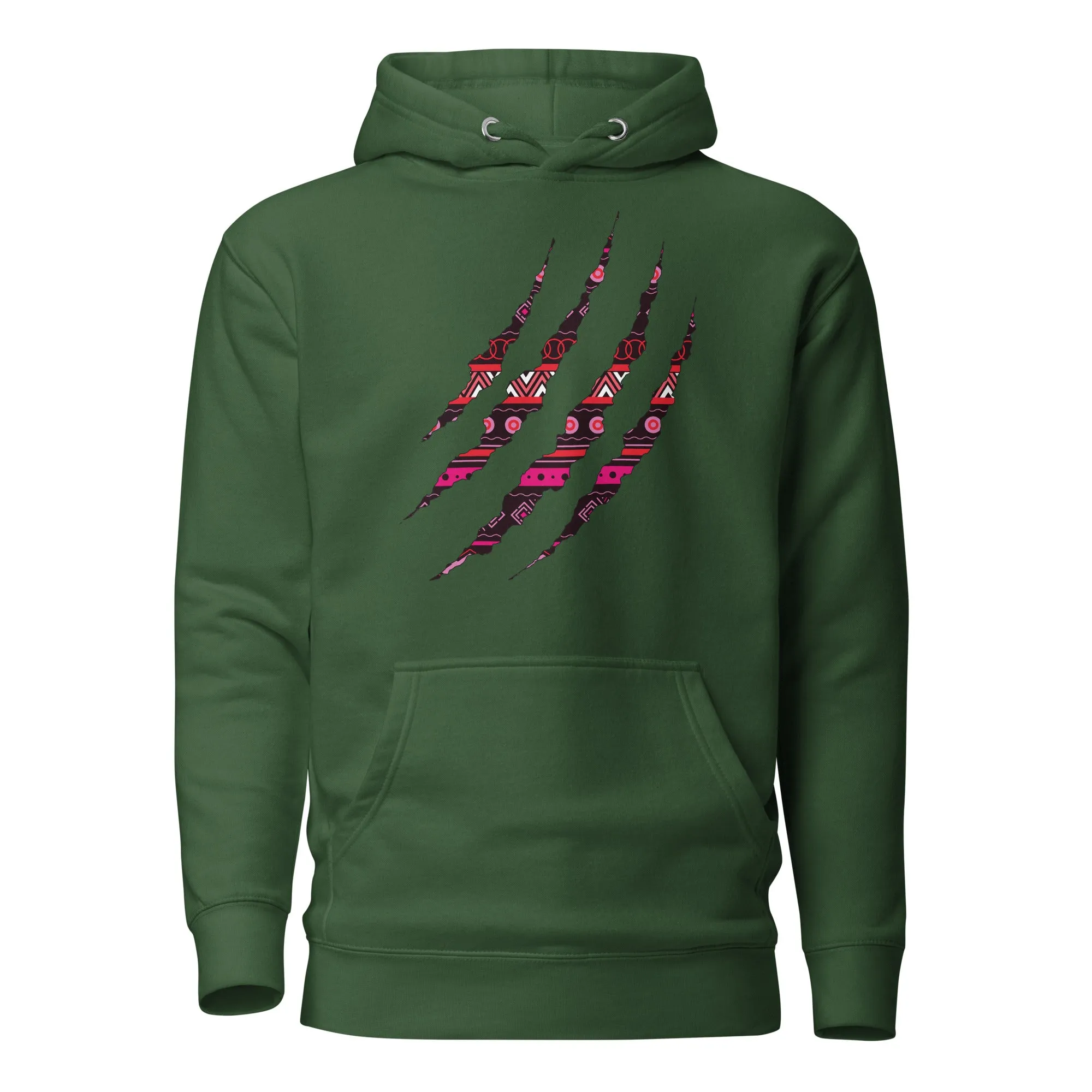 Sweat à capuche - Unisexe - Claw in Pink tribal print D019 (Hoodie en plusieurs couleurs)