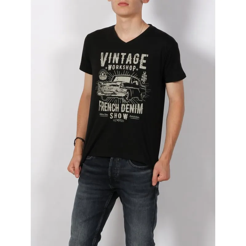 T-shirt col v original noir homme - Tommy Jeans | wimod