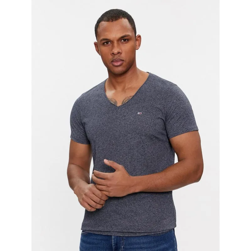 T-shirt col v original noir homme - Tommy Jeans | wimod