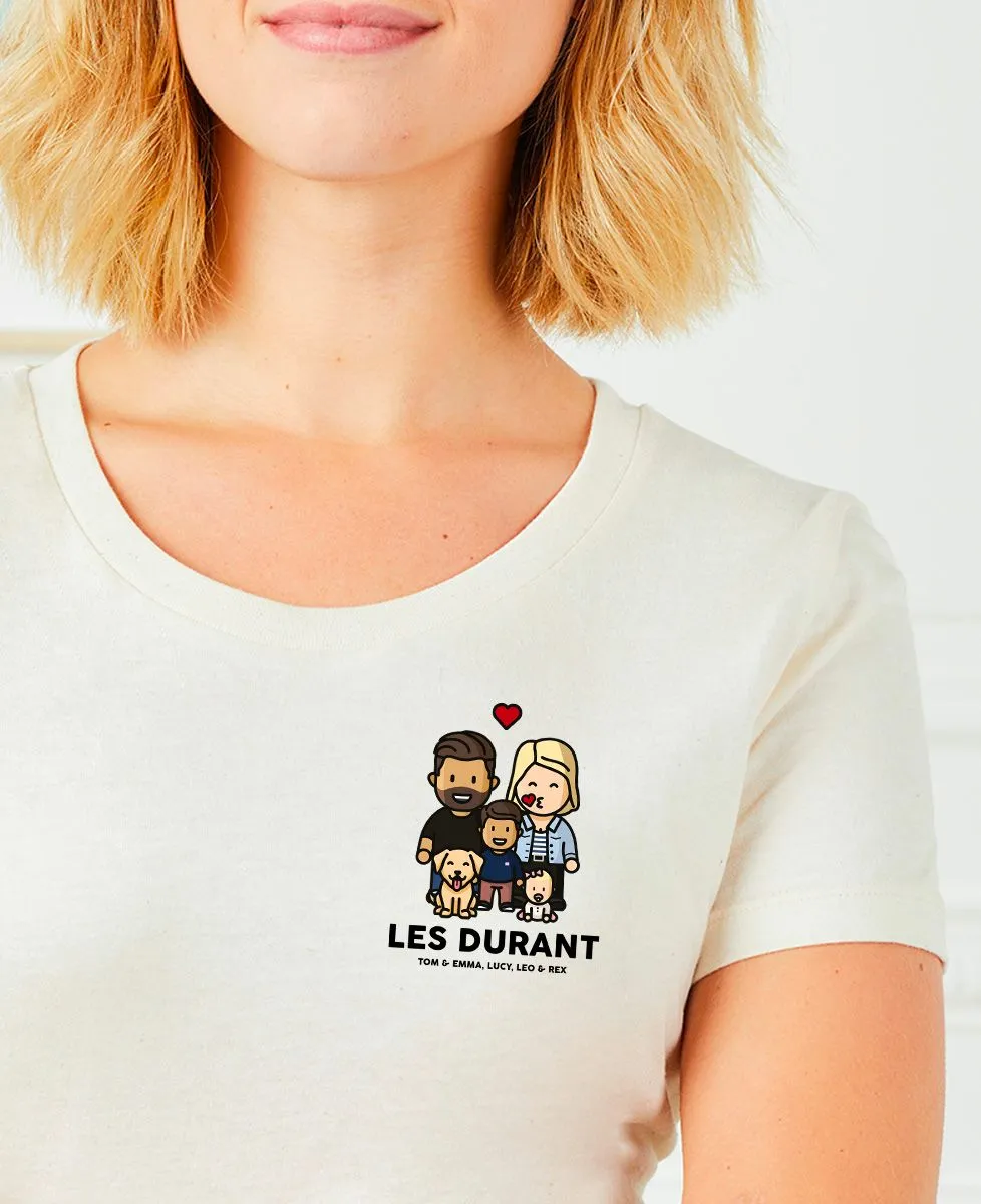 T-Shirt femme Famille figurine personnalisé