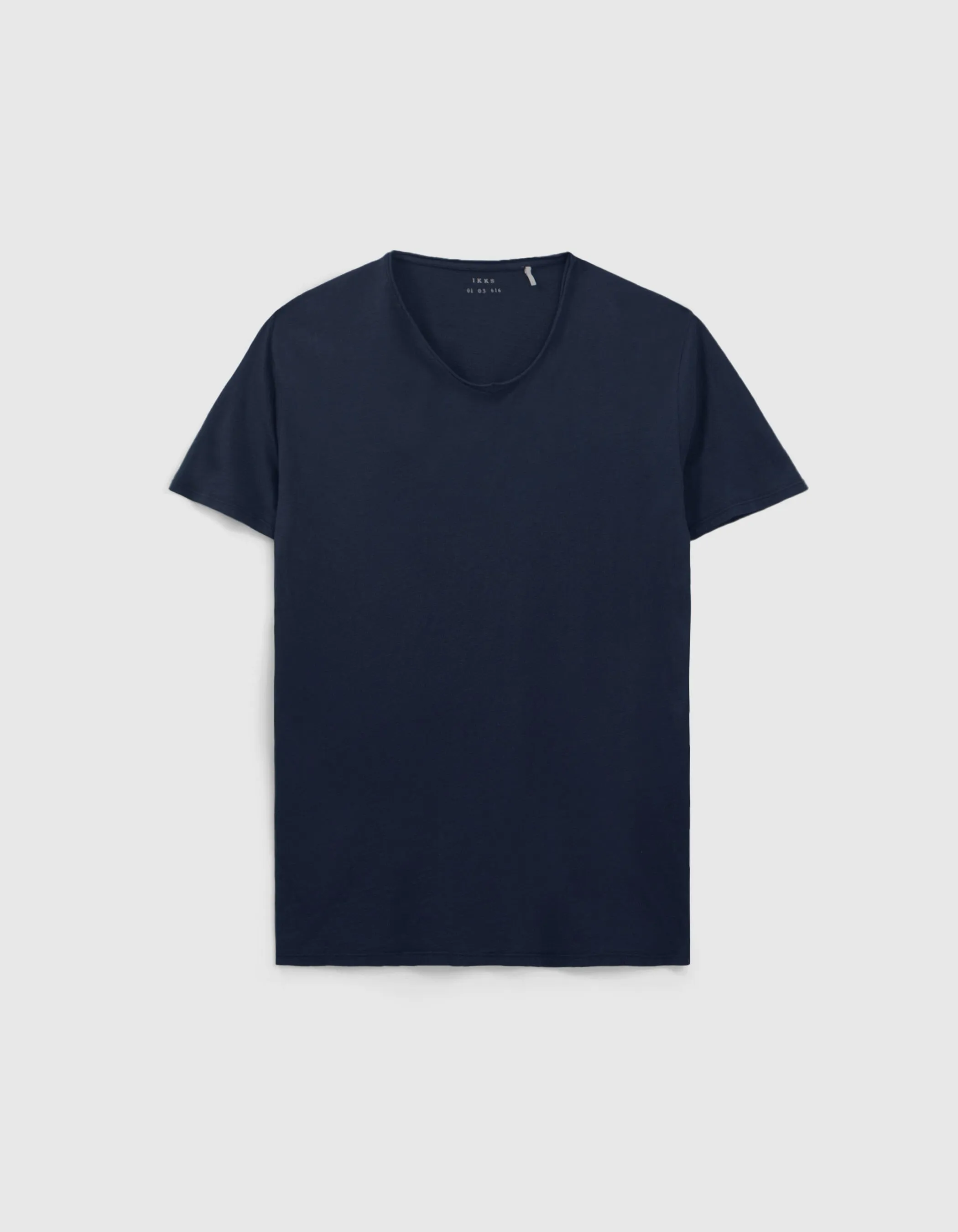 T-shirt L'Essentiel marine col V Homme