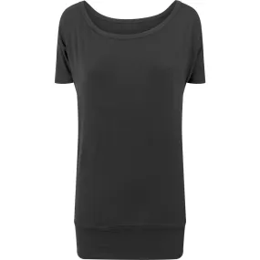 T-shirt long en viscose - femme - BY040 - noir 