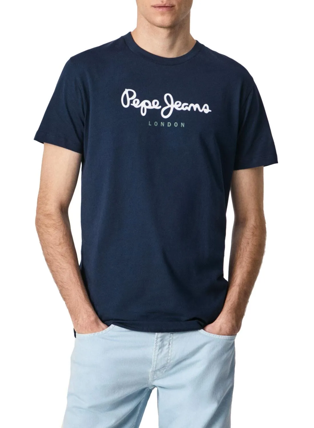 T-Shirt Pepe Jeans Eggo Bleu Marine pour Homme